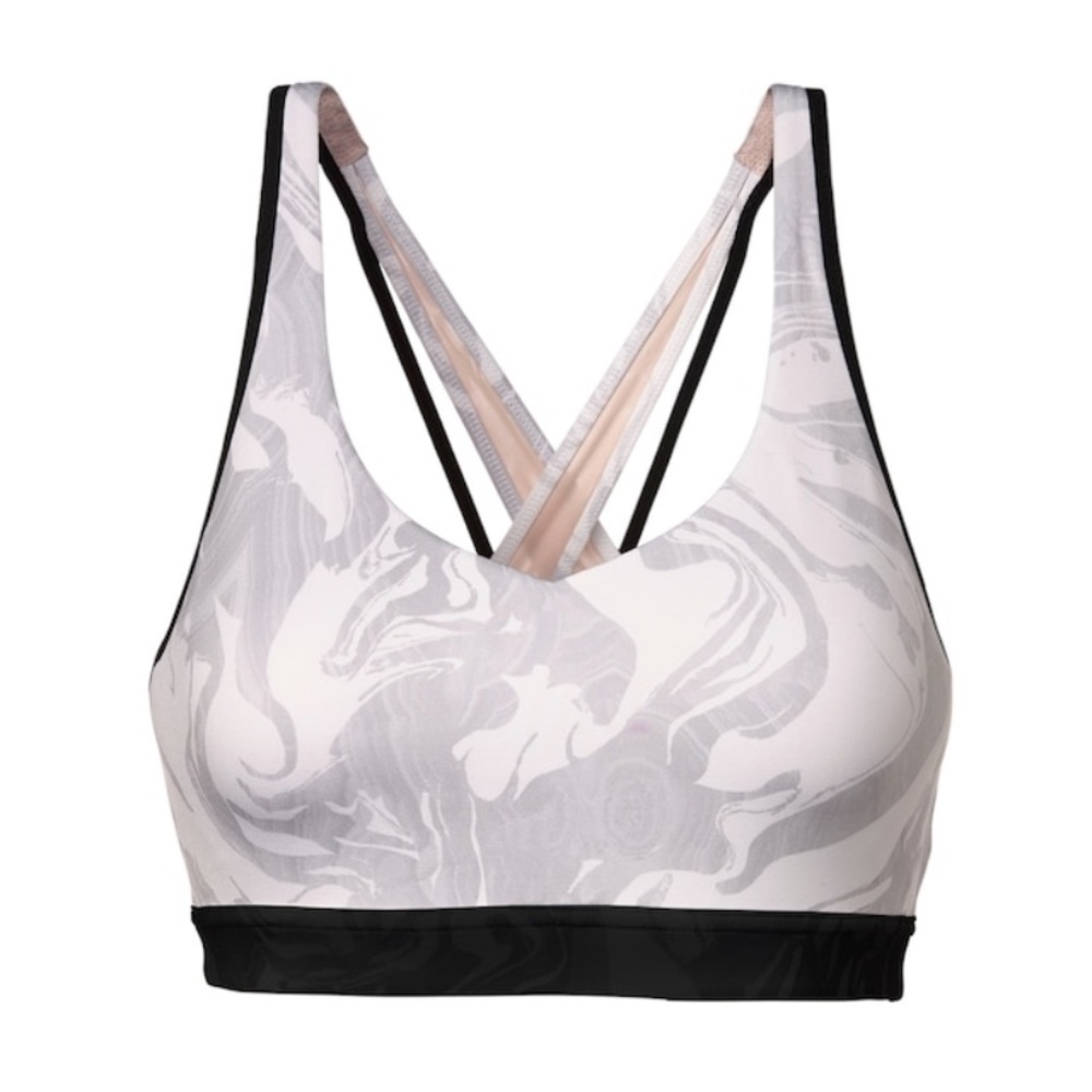 Athleta Pink Marble Print Transcendence Bra